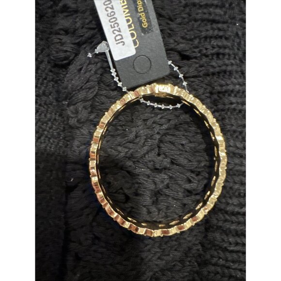 Columbia Stacked Bracelet Jewelry Goldtone Wide Chain Link Cuff Bangle NEW - Picture 6 of 11